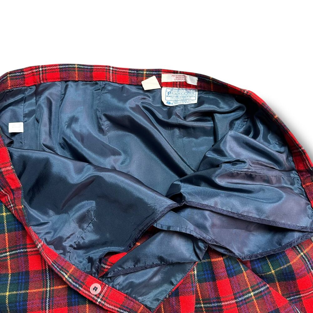Vintage Pendleton Boyd Tartan Plaid Wool Skirt Midi Length Made In USA Red XXL - Picture 4 of 5